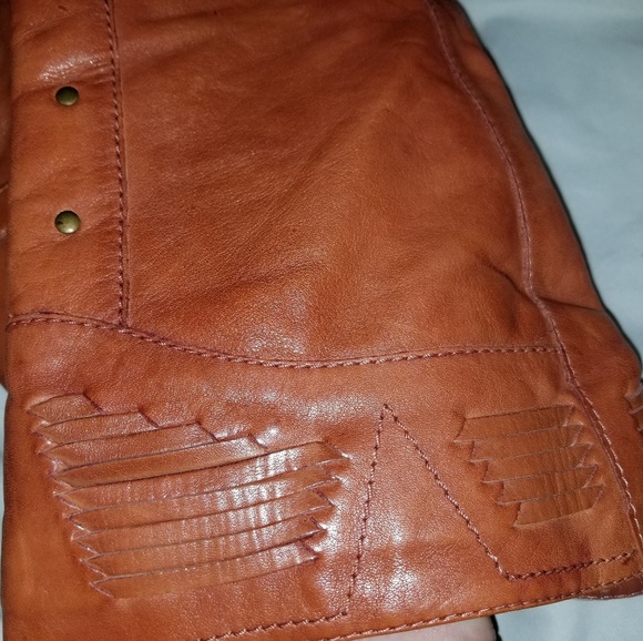 Bronx | Leather Wedge Boots w Stud Detail - Cognac - Picture 6 of 11